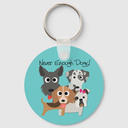 Nooit genoeg honden sleutelhanger (Voorkant)