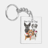 Nooit genoeg honden sleutelhanger (Voorkant Links)