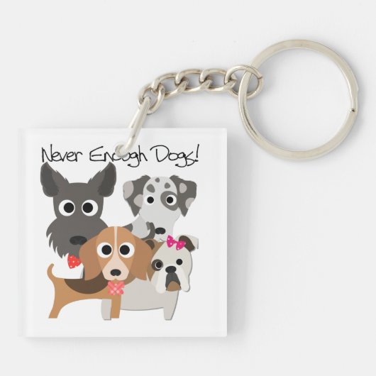 Nooit genoeg honden sleutelhanger (Achterkant)