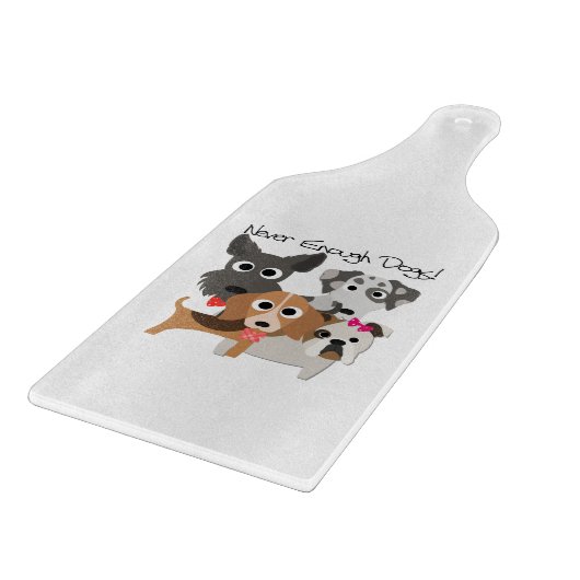 Nooit genoeg honden snijplank (Hoek)