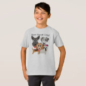 Nooit genoeg honden t-shirt (Voorkant volledig)