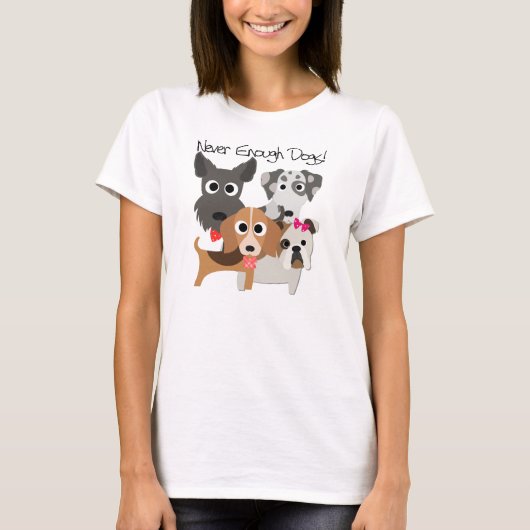 Nooit genoeg honden t-shirt (Voorkant)