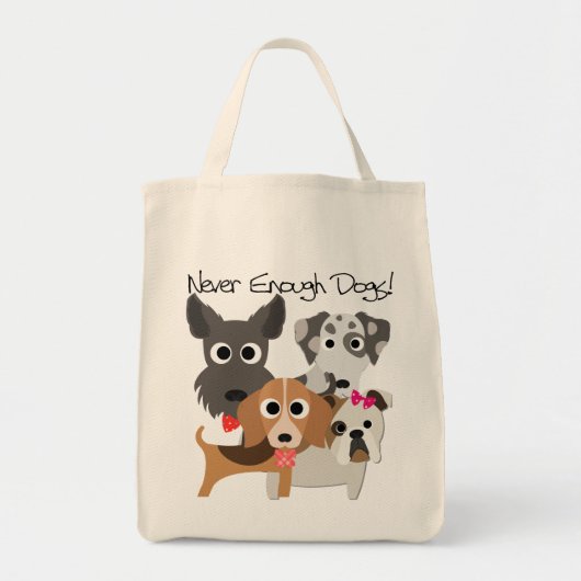 Nooit genoeg honden tote bag (Voorkant)