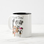 Nooit genoeg honden tweekleurige koffiemok (Voorkant links)