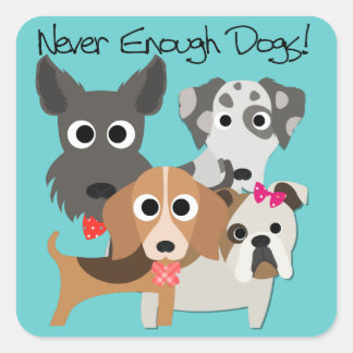 Nooit genoeg honden vierkante sticker