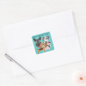 Nooit genoeg honden vierkante sticker (Envelop)