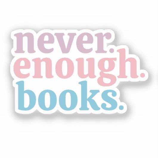 Nooit genoeg kleurrijke boeken sticker (Voorkant)