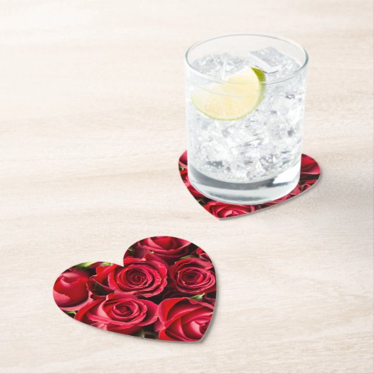 Nooit genoeg rode bloemen kartonnen onderzetters (Insitu)