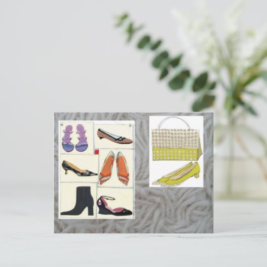 nooit genoeg schoenen briefkaart (Staand voorkant)