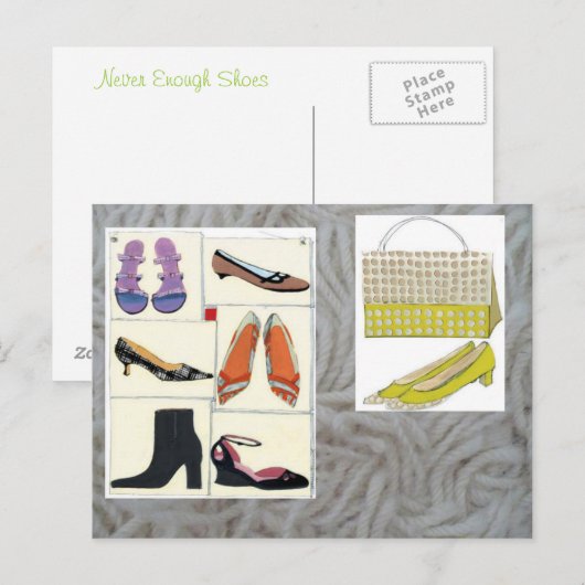 nooit genoeg schoenen briefkaart (Voorkant / Achterkant)