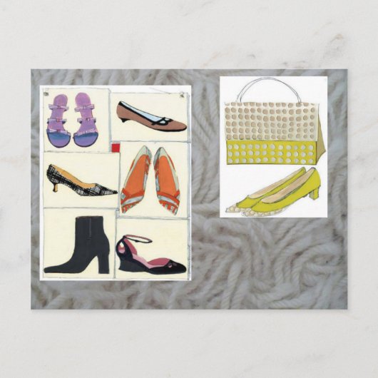 nooit genoeg schoenen briefkaart (Voorkant)