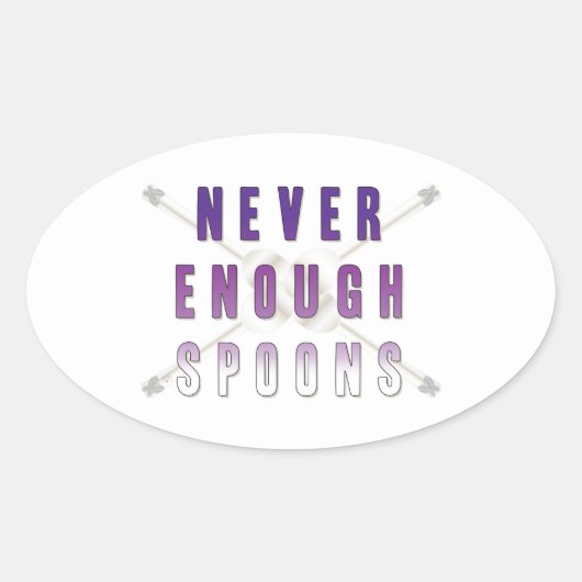 Nooit genoeg Spoons Ovale Sticker (Voorkant)