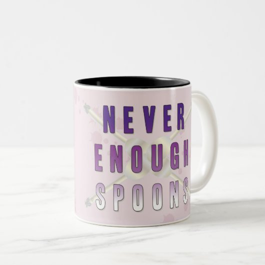 Nooit genoeg Spoons Tweekleurige Koffiemok (Voorkant rechts)
