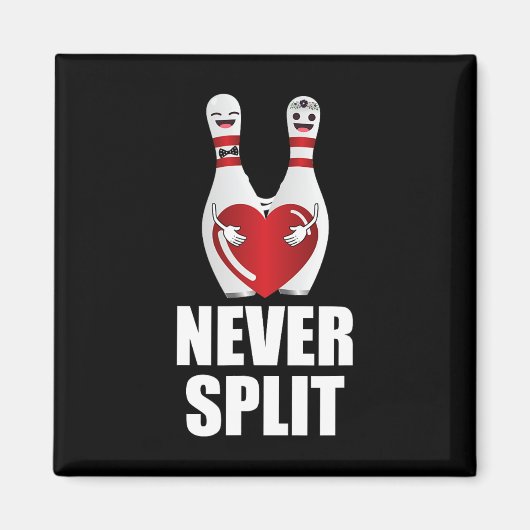 Nooit gespleten Bowling Pins Valentijnsdag Couples Magneet (Voorkant)