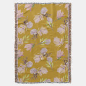 Nooit gestorven gouden bruine Dusty floral Patroon Deken (Voorkant Verticaal)