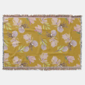 Nooit gestorven gouden bruine Dusty floral Patroon Deken (Voorkant)