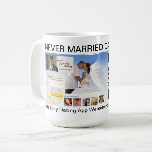 Nooit getrouwd met daten. COM-Mok Koffiemok (Voorkant links)