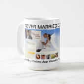 Nooit getrouwd met daten. COM-Mok Koffiemok (Voorkant links)