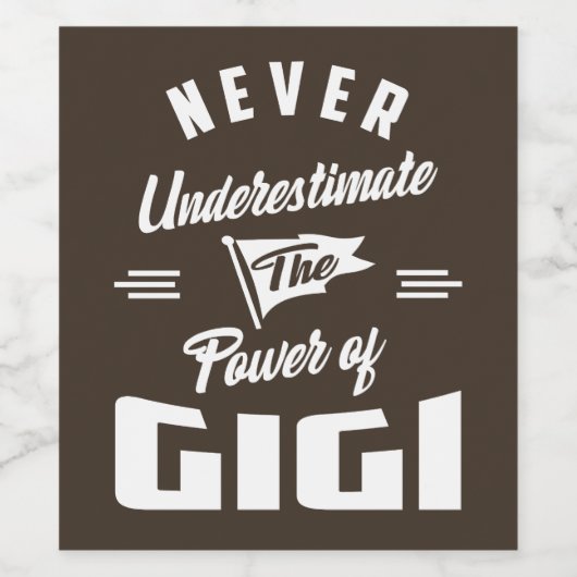 Nooit Gigi onderschatten Wijn Etiket (Enkel label)