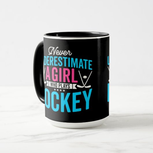 Nooit Girl Hockey onderschatten Mok (Voorkant links)