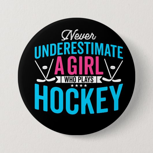 Nooit Girl Hockey onderschatten Ronde Button 7,6 Cm (Voorkant)