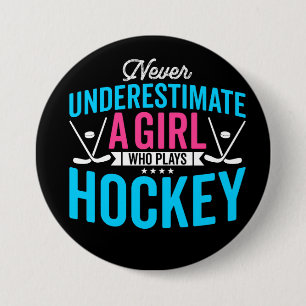 Nooit Girl Hockey onderschatten Ronde Button 7,6 Cm