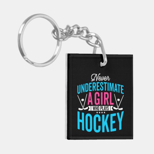 Nooit Girl Hockey onderschatten Sleutelhanger (Voorkant Links)