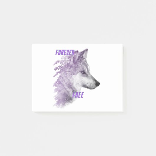 Nooit gratis Violet Wolf Post-it Notes (Voorkant)