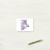 Nooit gratis Violet Wolf Post-it Notes (Op bureau)