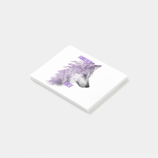 Nooit gratis Violet Wolf Post-it Notes (Schuin)