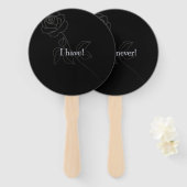 Nooit heb ik ooit Gothic Black Bachelorette Party Handwaaier (Voorkant en achterkant)
