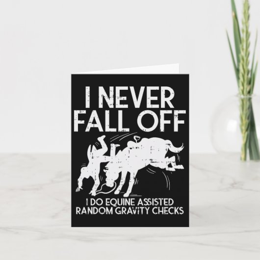 Nooit Herfst van Paard Funny Horseback Riding Eque Kaart (Voorkant)