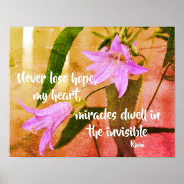 Nooit het Inspirerend Citaat van de Hoop van Rumi  Poster