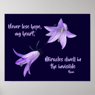 Nooit het Inspirerend Citaat van de Hoop van Rumi  Poster