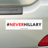 Nooit Hillary Bumper Sticker #NOOITHILLARY (Wit) (Op auto)