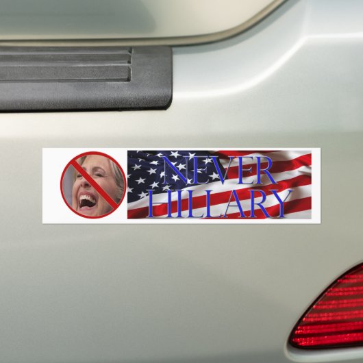 Nooit Hillary Bumpersticker (Op auto)