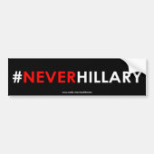 Nooit hillary Bumpersticker #NEVERHILLARY (Voorkant)