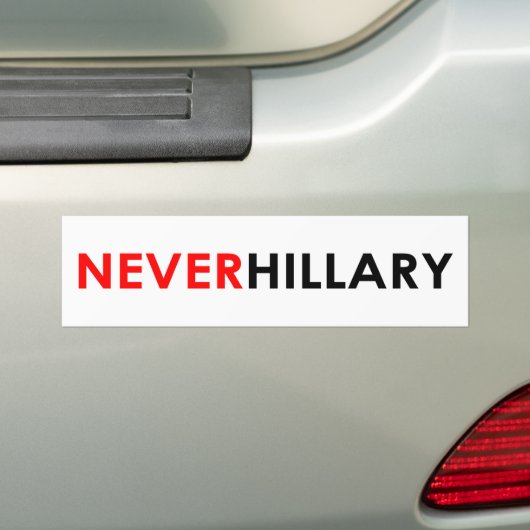 Nooit Hillary Bumpersticker (wit) (Op auto)