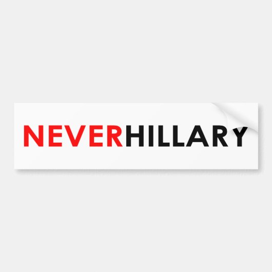 Nooit Hillary Bumpersticker (wit) (Voorkant)