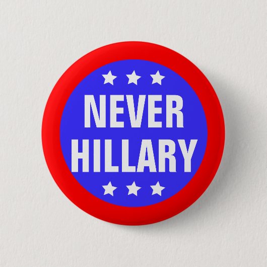 NOOIT HILLARY voor President 2016 Ronde Button 5,7 Cm (Voorkant)