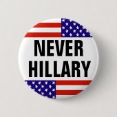NOOIT HILLARY voor President 2016 Ronde Button 5,7 Cm (Voorkant)