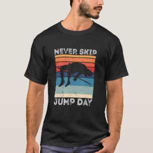 Nooit hoge sprongetemperretro hoog sprinkhaan over t-shirt