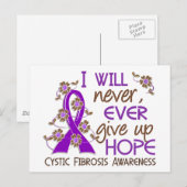 Nooit hoop 4 cystic fibrosis opgeven briefkaart (Voorkant / Achterkant)
