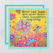 'Nooit hoop verliezen' Geïnspireerde Notitiekaartje (Voorkant / Achterkant)