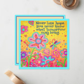 'Nooit hoop verliezen' Geïnspireerde Notitiekaartje (Voorkant / Achterkant in situ)