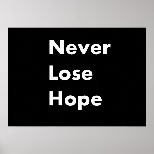 Nooit hoop verliezen poster (Voorkant)