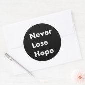 Nooit hoop verliezen ronde sticker (Envelop)