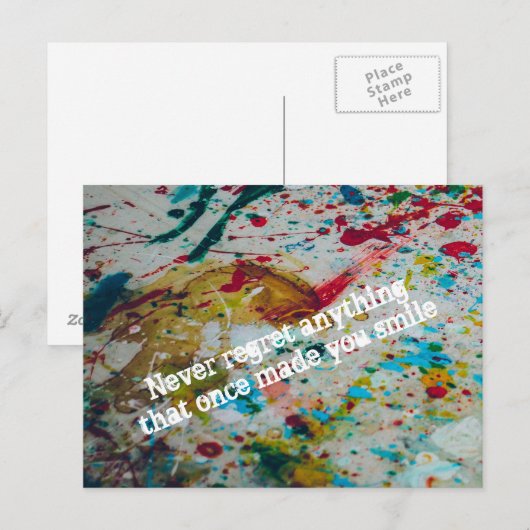 Nooit iets betreuren briefkaart (Voorkant / Achterkant)