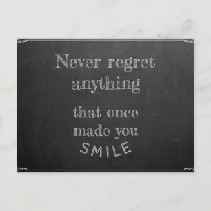 Nooit iets betreuren briefkaart