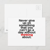 Nooit iets opgeven waar je geen dag mee kunt doen briefkaart (Voorkant / Achterkant)